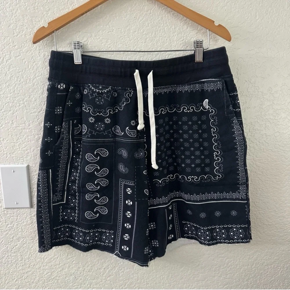 Todd Snyder X Champion Bandana Print Warm up Shorts  size large